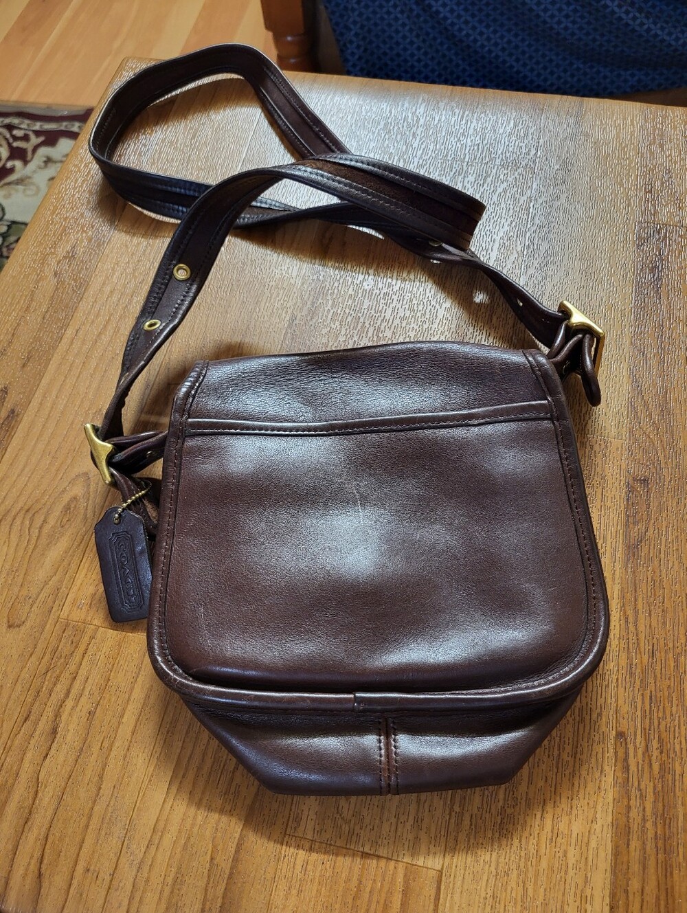 VINTAGE y2k COACH LEGACY SMALL FLAP CROSSBODY Brown LEATHER - Picture 2 of 12